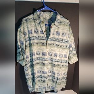 Windham Pointe Dress Shirt - Size XL - Button Up 80% Silk Hawaiian Style